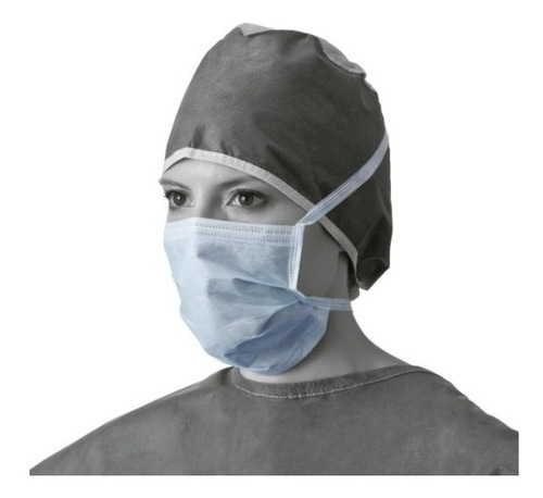 Cubrebocas Quirúrgico Con Lazo Medline (caja C200 Pzs)