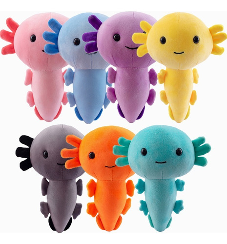 Ajolote De Peluche Axolotl Kawaii 20 Cm Colores