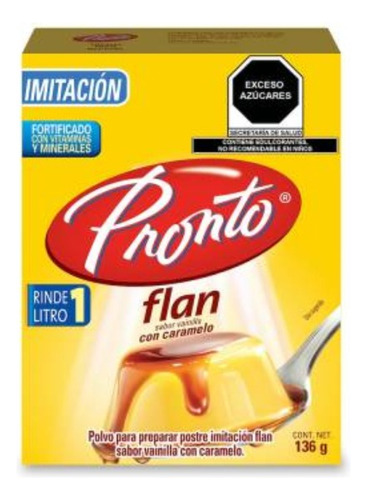 10 Pzas Polvo Para Preparar Flan Pronto Sabor Vainilla Con C