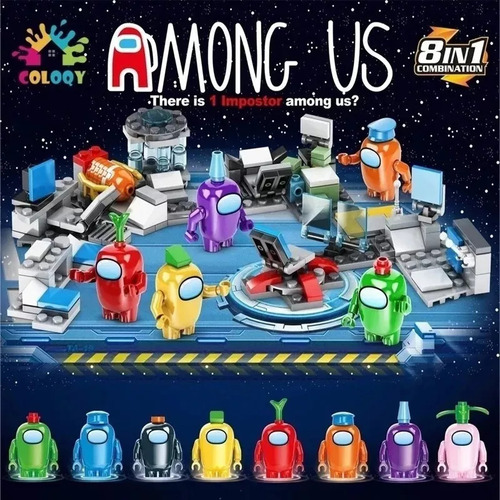 Un Set Amongo Us Brain Juego Bloque De Construcción Juguetes