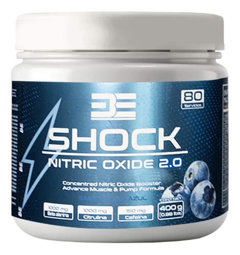 Be Shock Oxido Nitrico 2,0 Más Clembu 400 G 80 Serv Sabor Mora