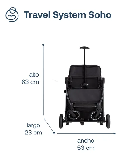 Coche Maleta Compacto Travel System soho Gris Bebesit