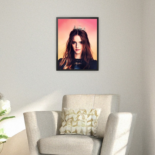 Cuadro Decorativo Emma Watson Con Marco Am709 Marco Negro