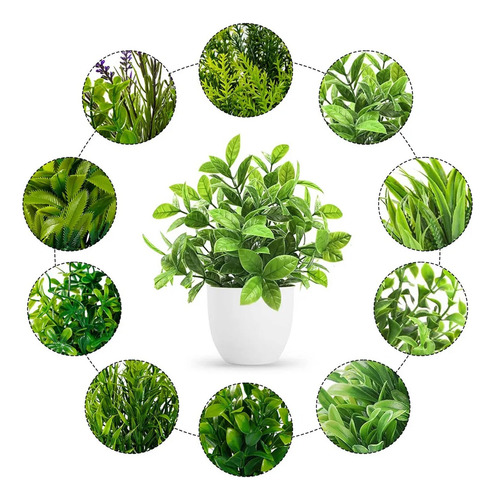10 Piezas Plantas Artificiales En Maceta Decorativas Hogar
