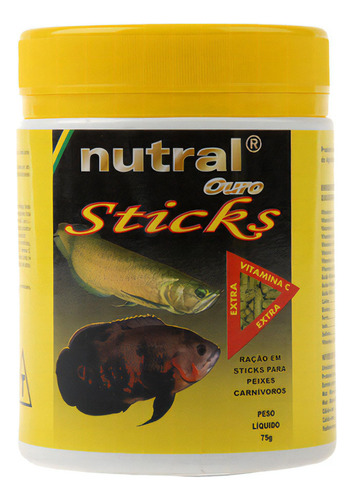 Ração Nutral Para Peixes Ouro Sticks 75g