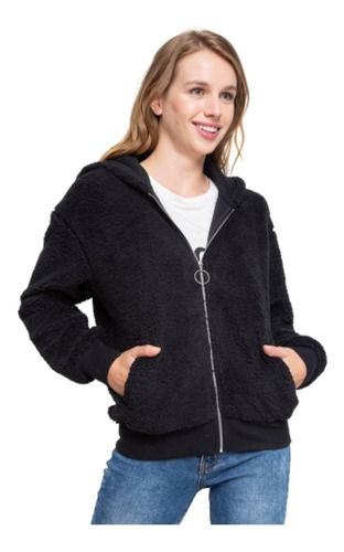 Campera Peluche Elastizado Polar Capucha Suave Importada