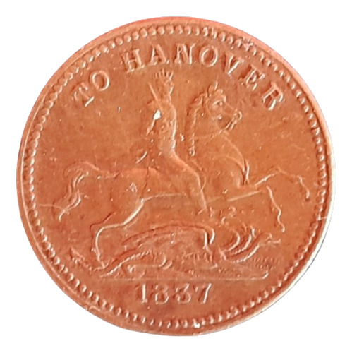 Gran Bretaña Medalla Token Reina Queen Victoria Hanover 1837
