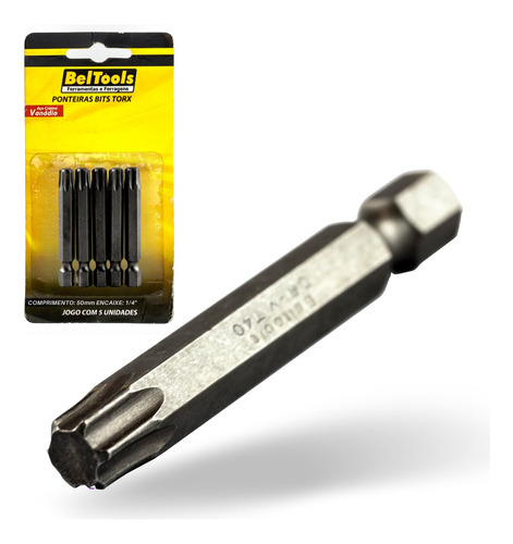 Kit C/ 5 Ponta Bit Torx 50mmx1/4xt40 Beltools