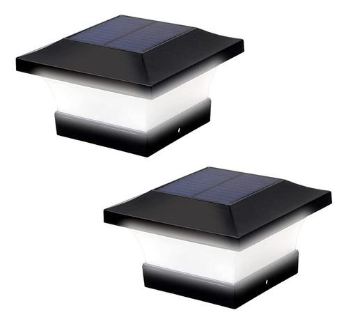 2 Piezas Solares Led Jardín Luz Hueco Pilar Patio Lámparas