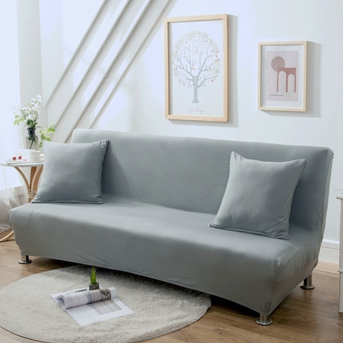 FAYA Funda Elástica Para Futón Sin Brazos Funda Plegable Para Sofá , Para Fundas De Sofá Cama 120-155cm, Gris Claro