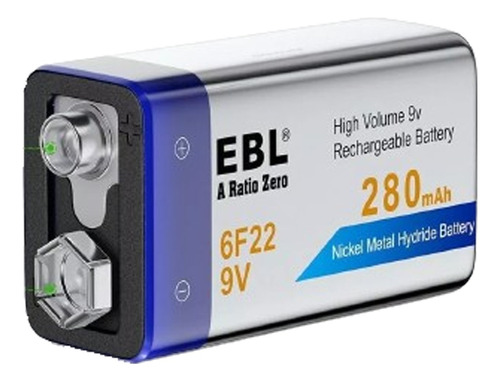 Bateria Recargable Ebl 9v 280 Mah Ni-mh Ph Ventas
