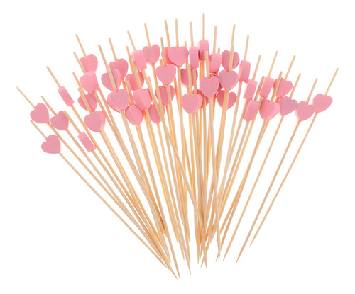 200pcs Creative Heart Shape Sandwich Toothpicks Bamboo Fruit