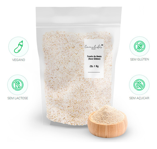 Farelo De Aveia 5 Kg Zero Glúten Sem Contaminação Cruzada