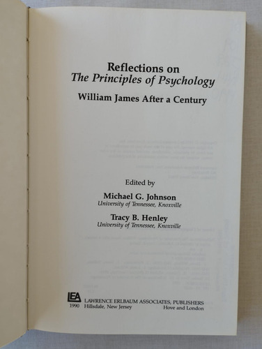 Reflections On William James - Johnson & Henley (Usado)