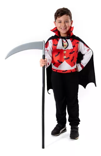 Fantasia Vampiro Infantil Com Foice Halloween Dia Das Bruxas