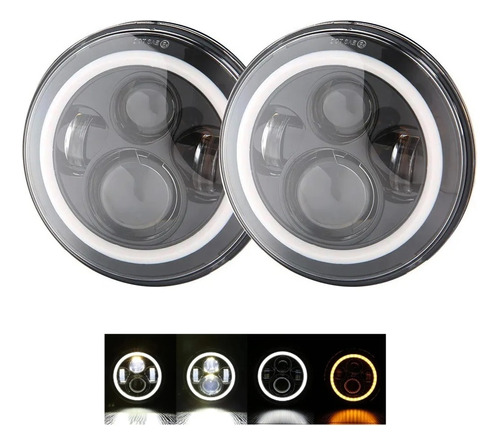 Foco Faro Luz Neblinero H4 Led 75w Ojo De Angel Caminoneta