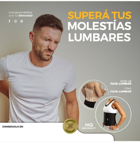 Imagen 2 de 5 de Faja Lumbar Liviana Dema 28 Cm Cintura Postura Talle 3