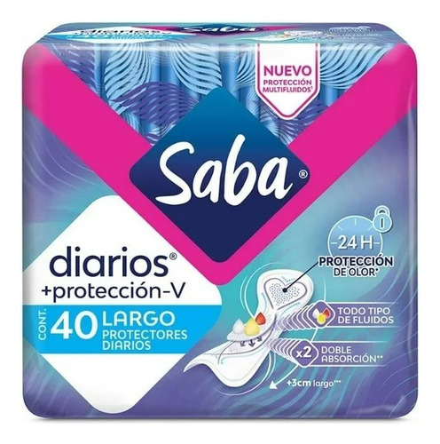 Protectores Diarios Saba Protección-v Largo 40 Pzas