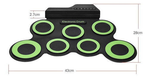 De Batería Electrónica, Batería Enrollable Plegable Con 2