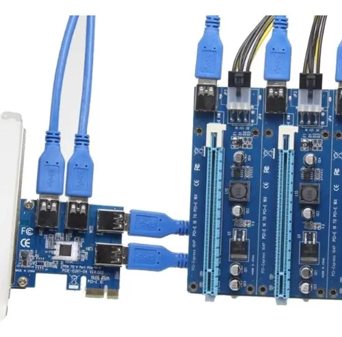 Tarjeta Para Riser Pci 1x Expansora Usb 3.0 X 4 Mineria Bit$
