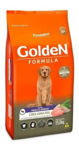 Ração Golden Formula Adultos Sabor Peru E Arroz 15kg