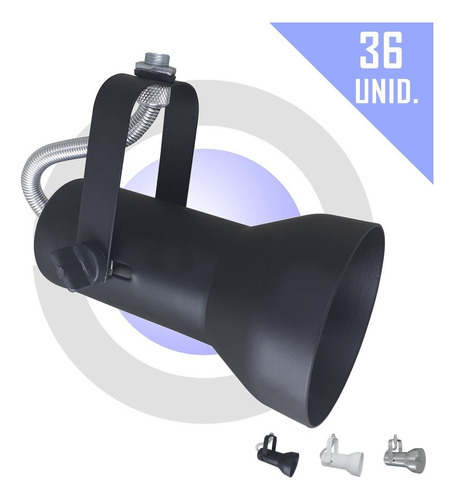 Spot Perfilado Trilho Eletrocalha P/ Lampada Par20 36 Unid Cor Preto 110V/220V