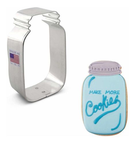 Clark Pequeña Mason Jar Cookie Cutter 3.5 Inche Acero