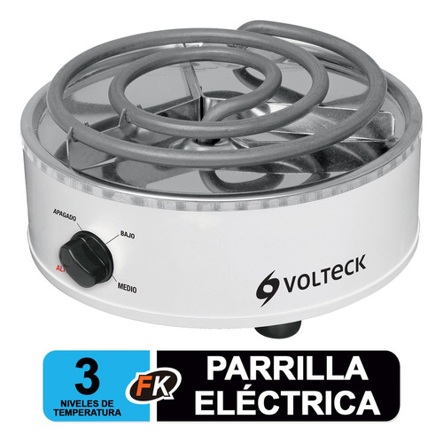 Parrilla eléctrica Volteck PAEL-1R blanca 120V