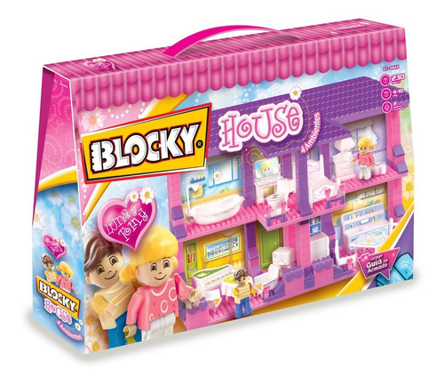 Blocky House Para Nena 4 Ambientes Luna Y Tomy - 230 Piezas