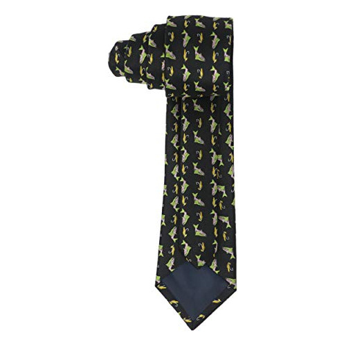 Corbata Mendepot Con Anzuelo De Pesca Con Mosca Y Salmón Con