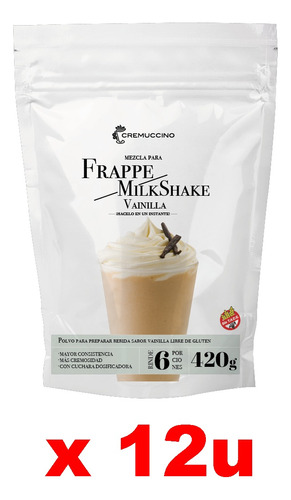 Frappe Milkshake Vainilla 420g Cremuccino Licuado Café