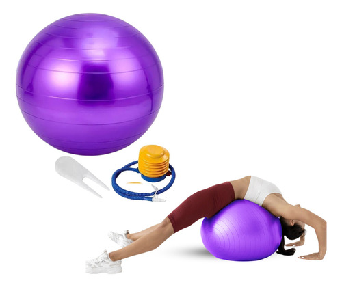 Pelota Yoga/pilates De 65 Cm Diametro Color Morado
