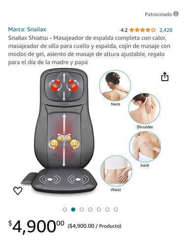 Silla Masajeadora Snailax Shiatsu (Usado)
