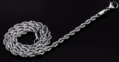 Imagem 4 de 5 de Corrente Cordão Torcido Masculino 70 Cm Aço Inox Cirúrgico