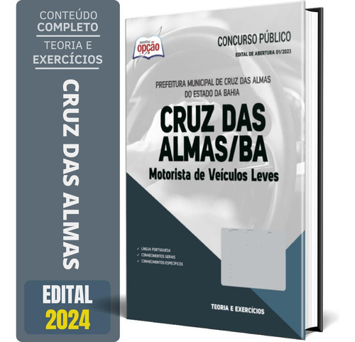 Apostila Prefeitura Cruz Das Almas Ba 2024 Motorista