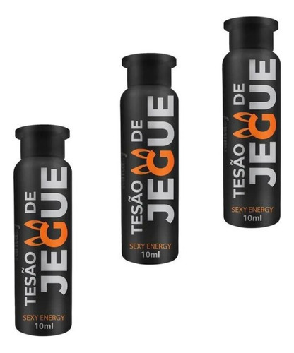 Kit 03 Tesão De Jegue Excitante Masculino Afrodisíaco 10ml