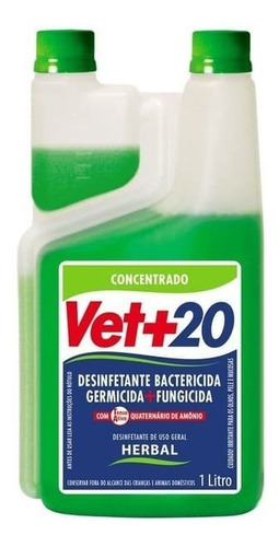 Desinfetante Concentrado Bactericida Vet+20 Herbal 1l