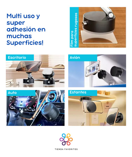 Soporte Porta Celular Magnético Imán Auto Sopapa Al Vacío Blanco