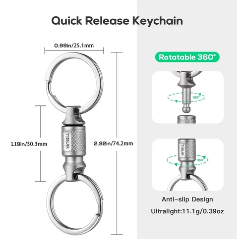  TISUR Llavero Pastillero + Llavero de liberación rápida de  titanio TISUR : Salud y Hogar
