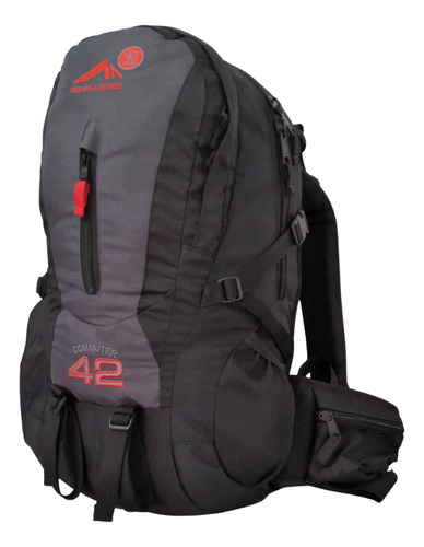 Mochila Resistente Casual Commuter 42 Litros Trilhas Rumos Cor Preto Com Cinza Desenho Do Tecido Lisa