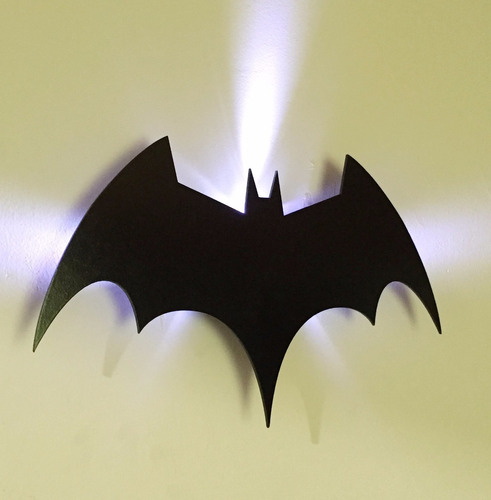 Batman Morcego Luminária Led Mdf Decoração Quarto Menino