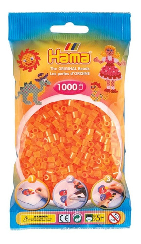 Hama Beads Midi Color Naranja Neón 1000 Unid Perler Pixel