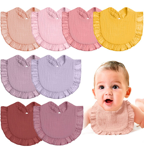 8 Baberos De Muselina Para Bebe, Bandana, Baberos Absorbente