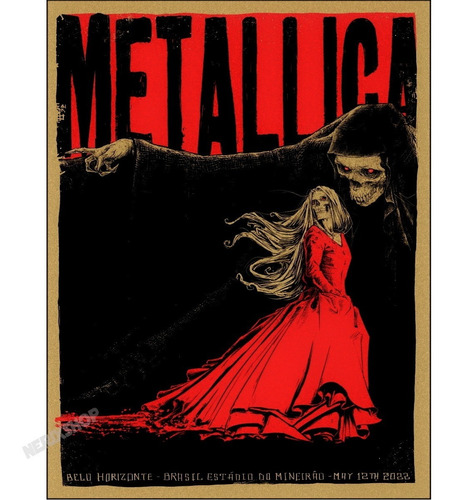Poster Banda Metallica Rock 30x40cm Show Minas Mg Bh Brasil