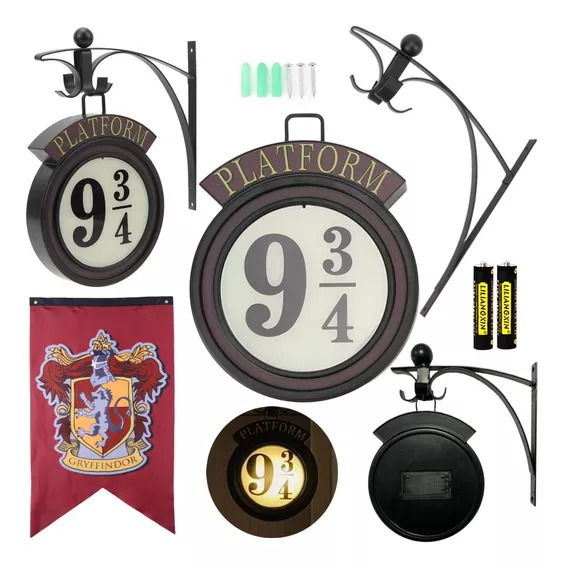 Harry Potter Lampara 9 3/4 Pared Interior Decorativa+bandera