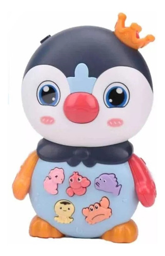 Pinguim Teclado Musical Para Bebes Brinquedo Sons Divertidos Cor Azul-petróleo