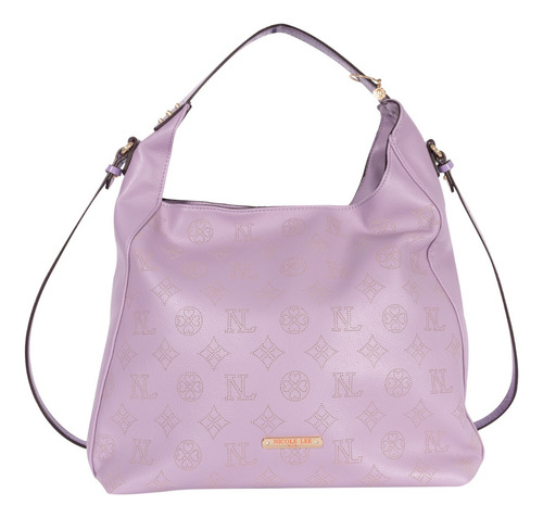 Bolsa Hobo Nicole Lee Monograma Corte Laser Ss22 Color Lila