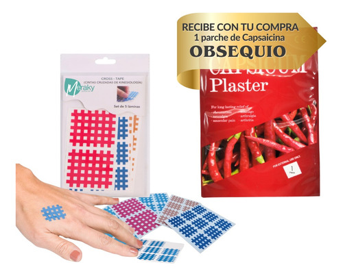 Cintas Cruzadas Kinesiologia Cross Tape + Parche De Obsequio