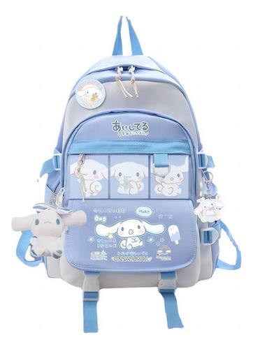 Mochila Escolar De Dibujos Animados Cinnamoroll For Niña Color Azul