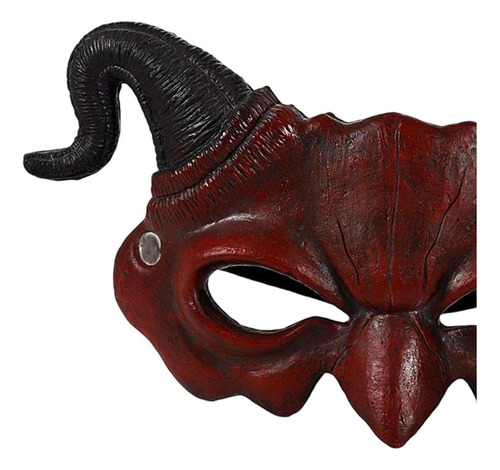 Disfraz De Máscara De Diablo De Cuerno Novedad Fiesta Rojo